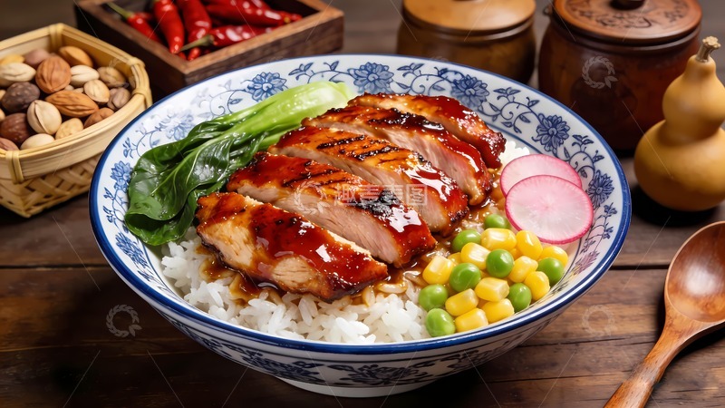 高清大图下载【趣麦麦图】鸡肉饭鸡排饭照烧鸡排