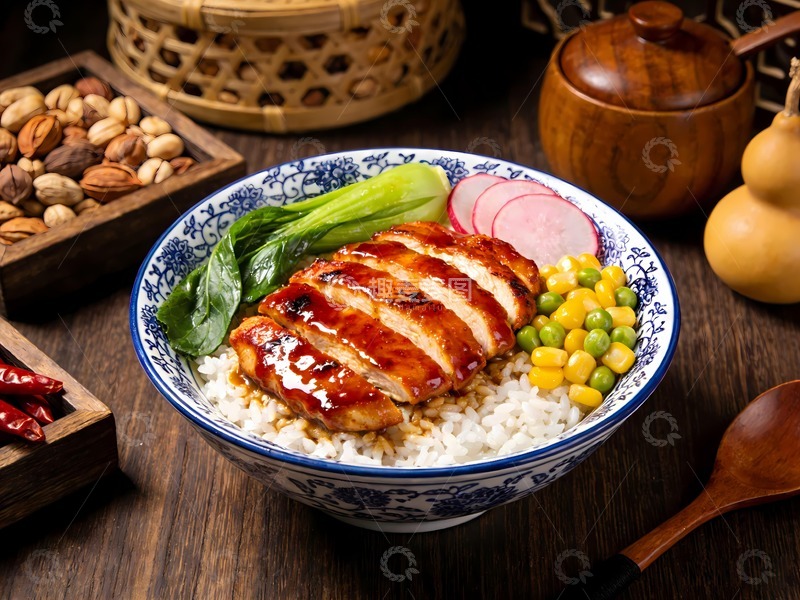 高清大图下载【趣麦麦图】鸡排饭 照烧鸡排
