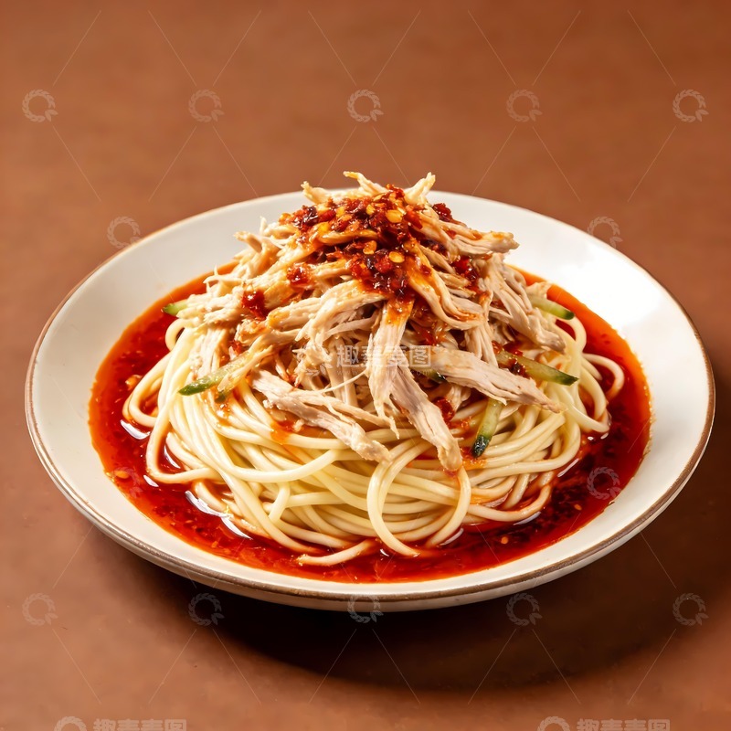 高清大图下载【趣麦麦图】一盘鸡丝凉面