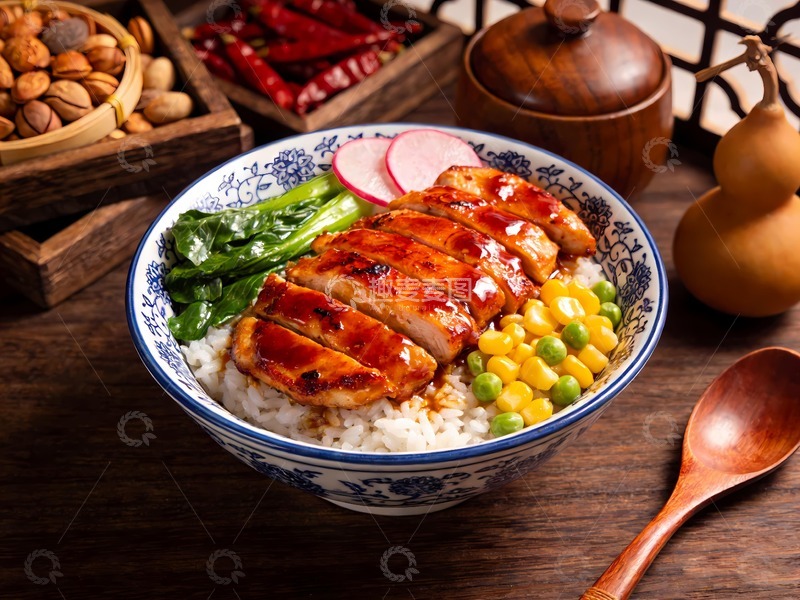 高清大图下载【趣麦麦图】鸡排饭照烧鸡排鸡肉饭