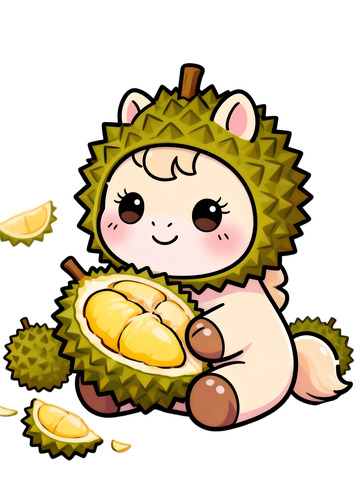 卡通马榴莲可爱形象插画