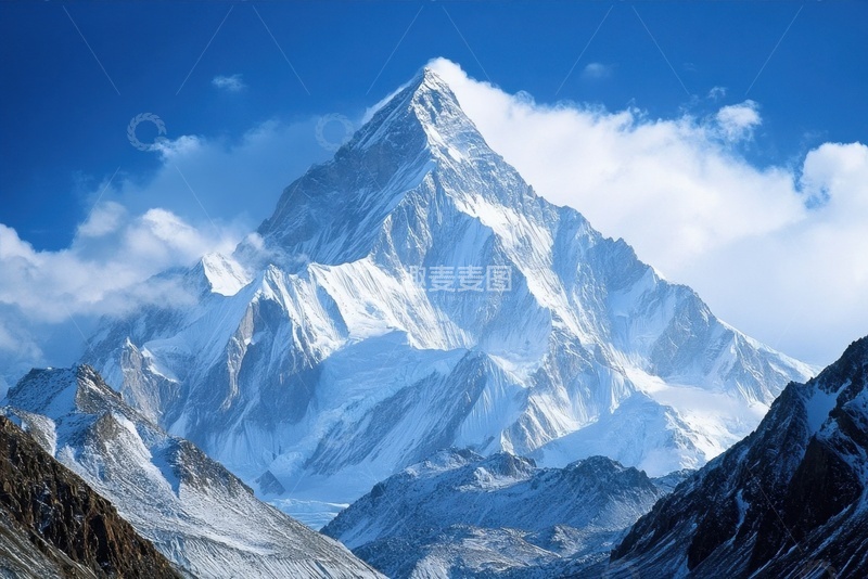 高清大图下载【趣麦麦图】远山雪山高山白云美景