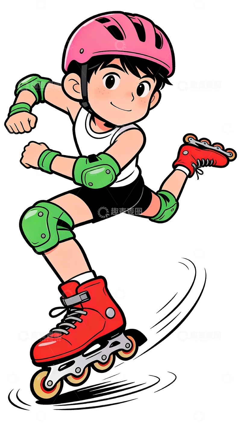 高清大图下载【趣麦麦图】一个轮滑小男孩