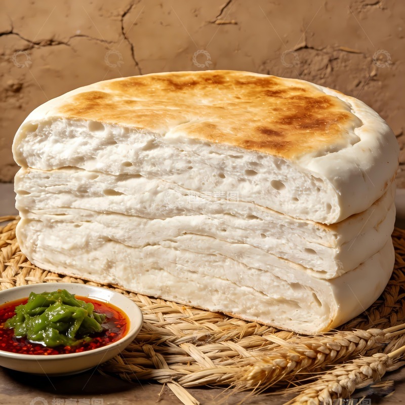 高清大图下载【趣麦麦图】陕西美食锅盔图片