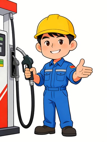 一名石油加油工人男员工