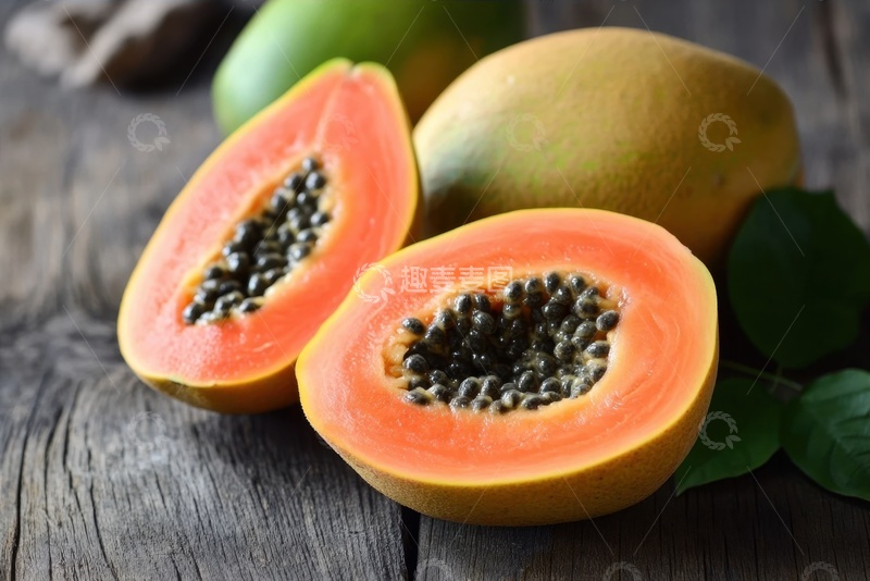 高清大图下载【趣麦麦图】切开的木瓜水果