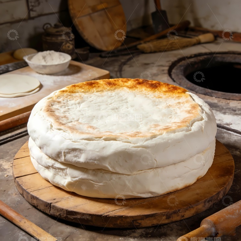 高清大图下载【趣麦麦图】陕西美食锅盔小吃