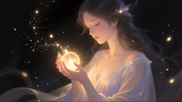 梦幻少女星光魔法插画