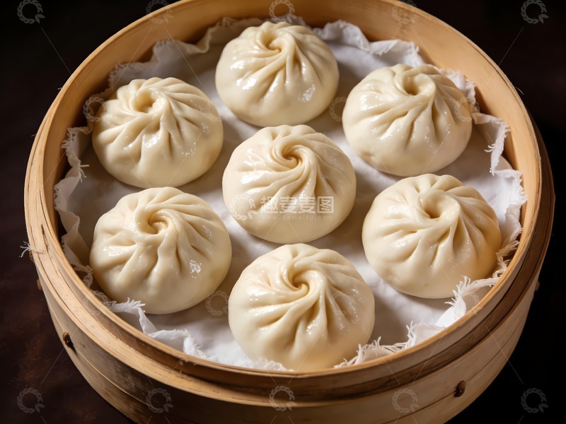 高清大图下载【趣麦麦图】 小笼包包子灌汤包 