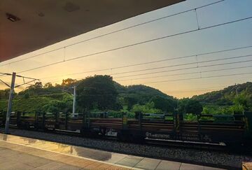 火车站晚霞风光摄影