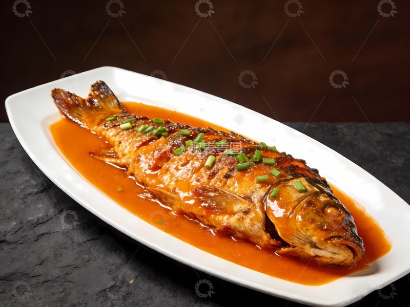 高清大图下载【趣麦麦图】一盘红烧大鲤鱼