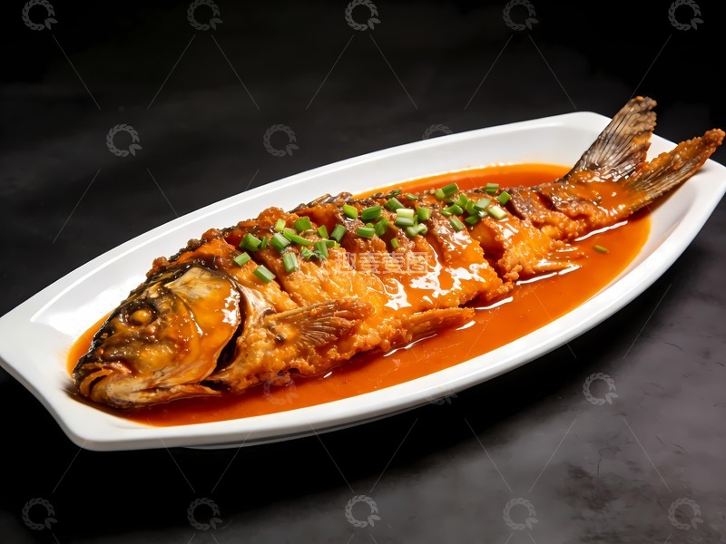 高清大图下载【趣麦麦图】一条黄河大鲤鱼美食图片