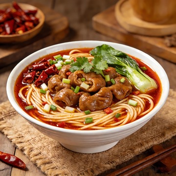 一碗红烧面美食