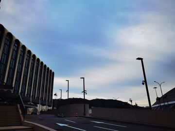 城市建筑黄昏街景