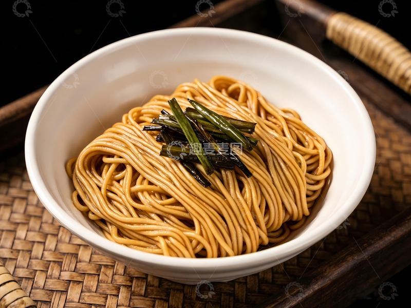 高清大图下载【趣麦麦图】一碗葱油拌面