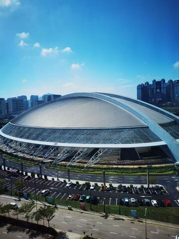 现代体育场建筑设计城市风光