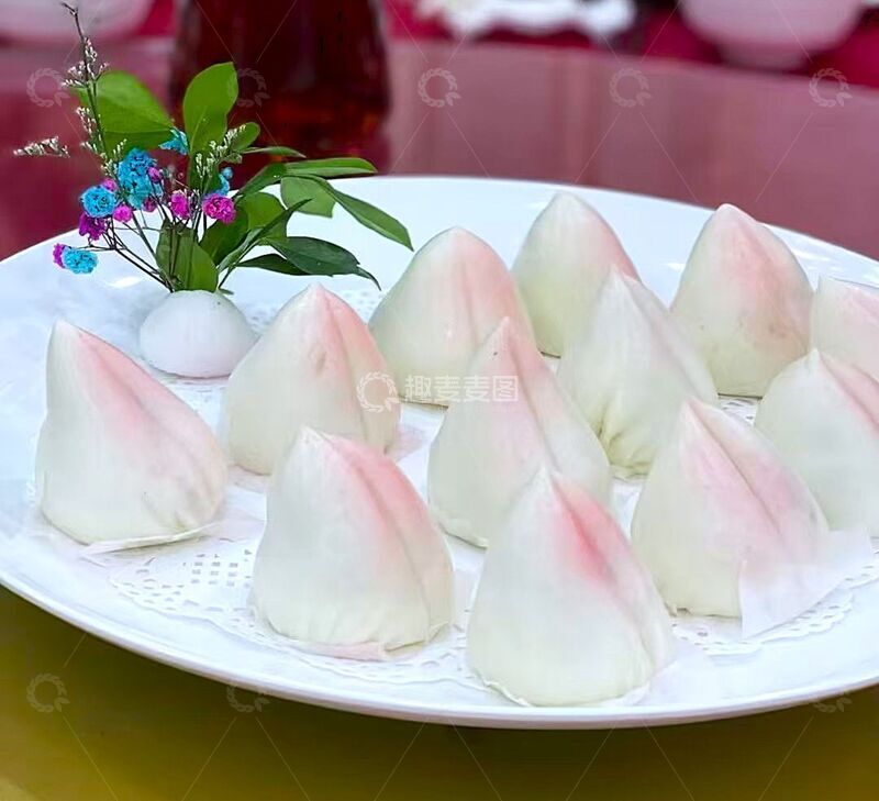 高清大图下载【趣麦麦图】精致中式面点桃花糕美食摄影