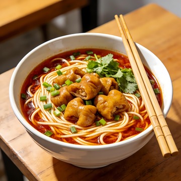 麻辣肥肠面摄影