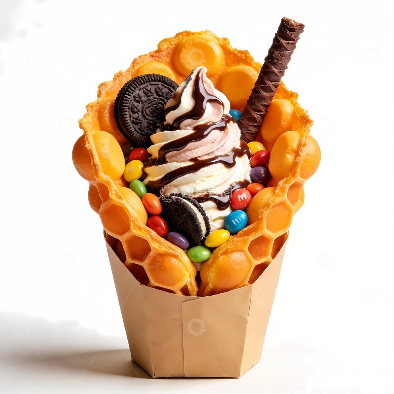 高清大图下载【趣麦麦图】鸡蛋仔冰激凌图片