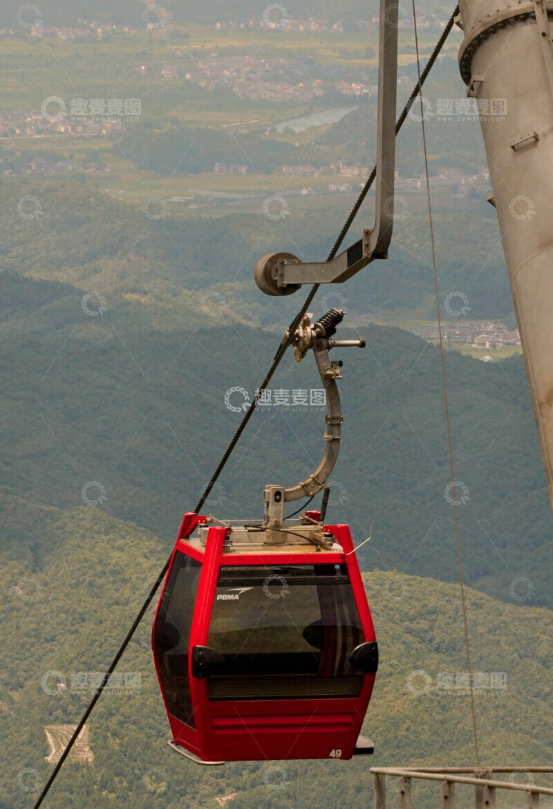 高清大图下载【趣麦麦图】索道缆车高空风景摄影图片