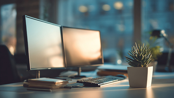 现代办公桌面场景