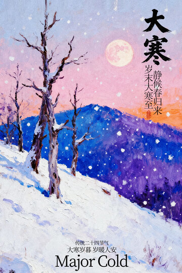 大寒时节雪景海报