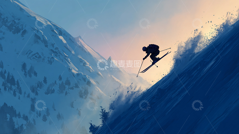 高清大图下载【趣麦麦图】极限滑雪高手瞬间