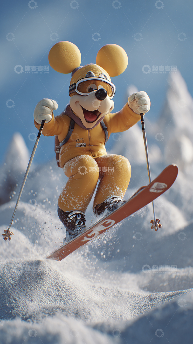 高清大图下载【趣麦麦图】滑雪运动精彩瞬间