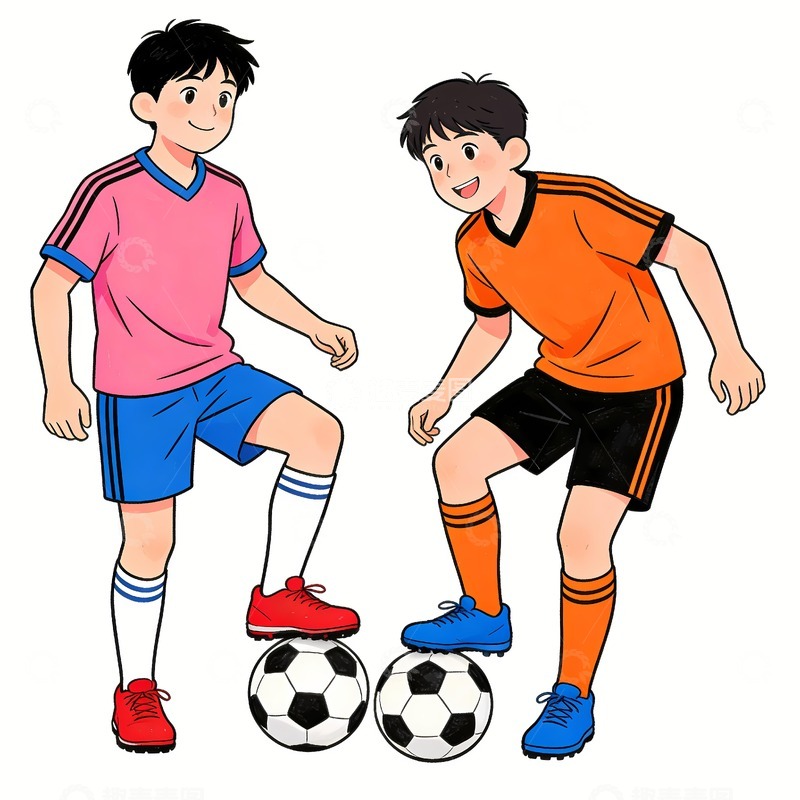 高清大图下载【趣麦麦图】准备踢足球的人