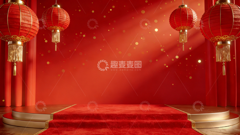 高清大图下载【趣麦麦图】红色电商背景