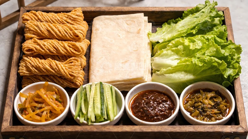 高清大图下载【趣麦麦图】一盘烙馍卷馓子