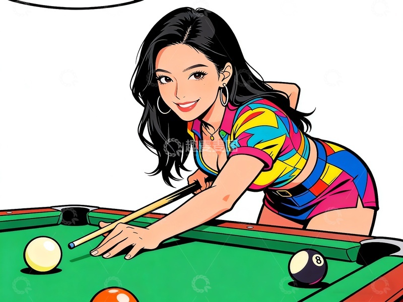 高清大图下载【趣麦麦图】打台球的漂亮女人摄影