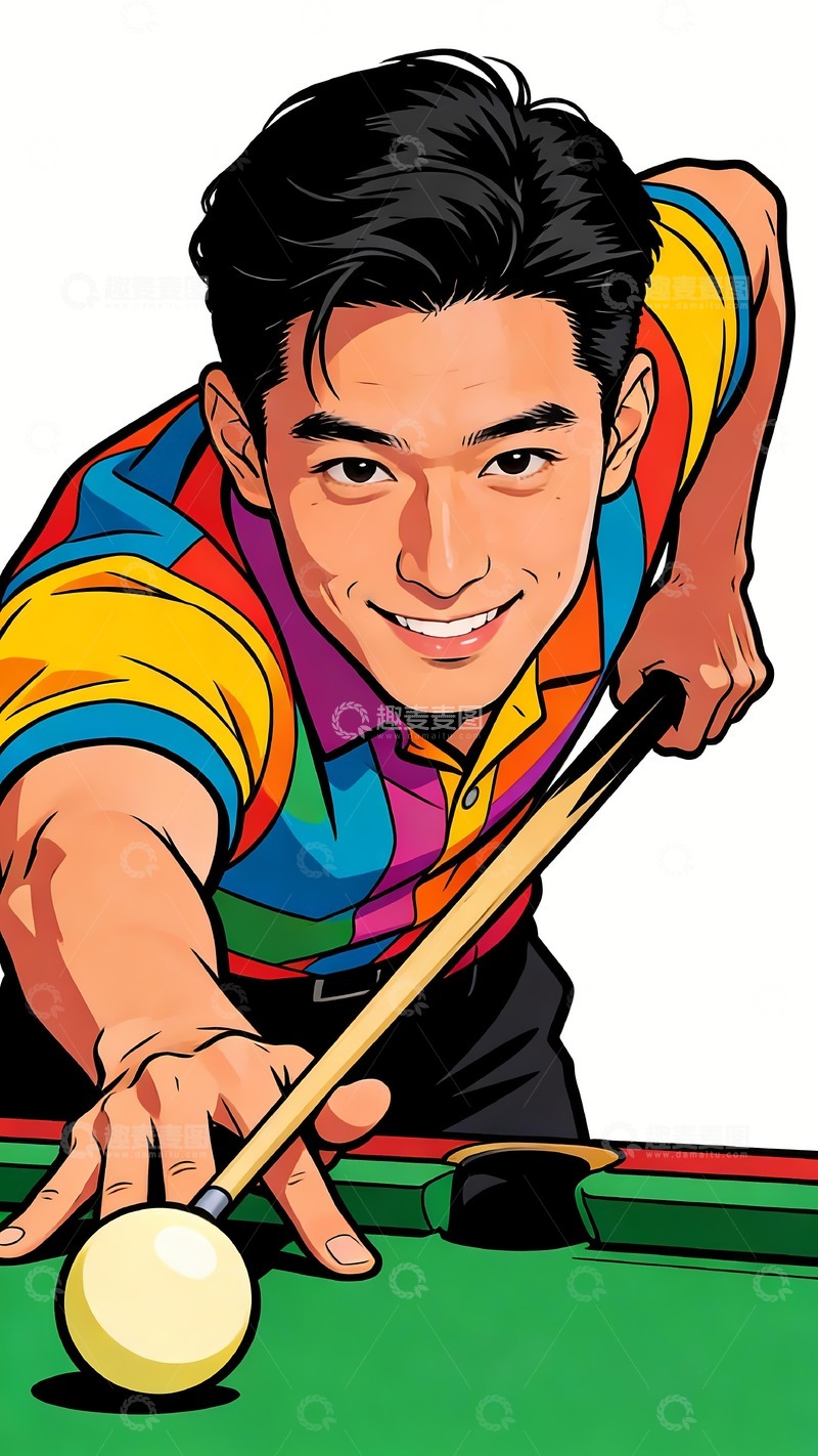 高清大图下载【趣麦麦图】打台球的男人摄影
