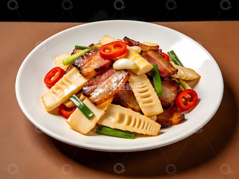 高清大图下载【趣麦麦图】笋干炒腊肉图片