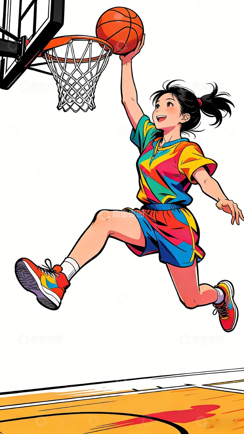 高清大图下载【趣麦麦图】一个打篮球的女孩