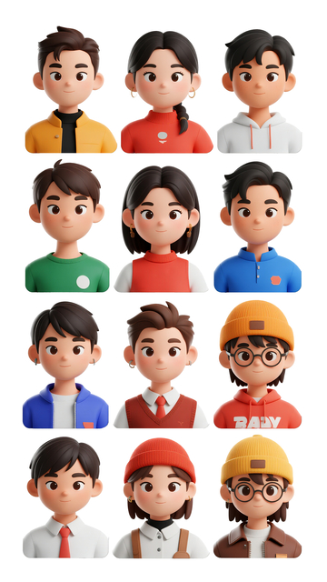 3d卡通人物头像模型1