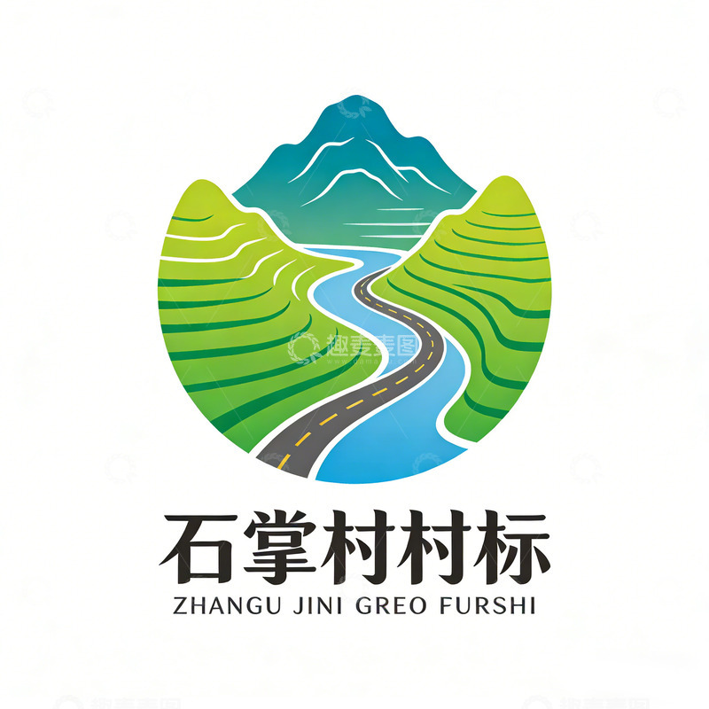 高清大图下载【趣麦麦图】山水村标设计素材
