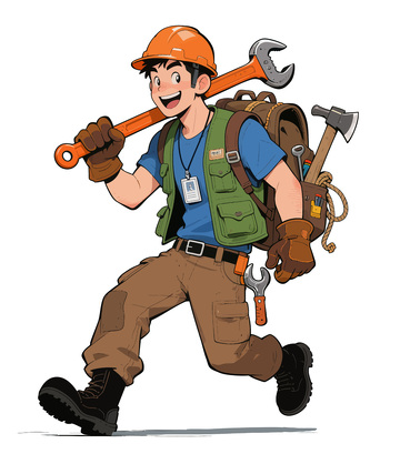 卡通建筑工人形象设计素材