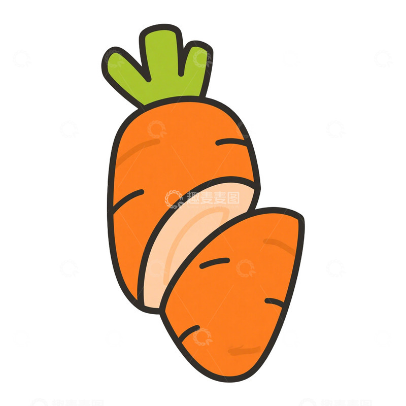 高清大图下载【趣麦麦图】切开的萝卜蔬果免抠元素