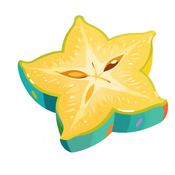 切开的蔬果杨桃免抠元素