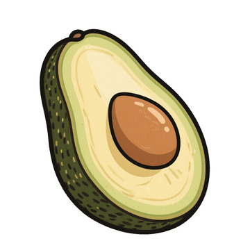 切开的蔬果牛油果免抠元素