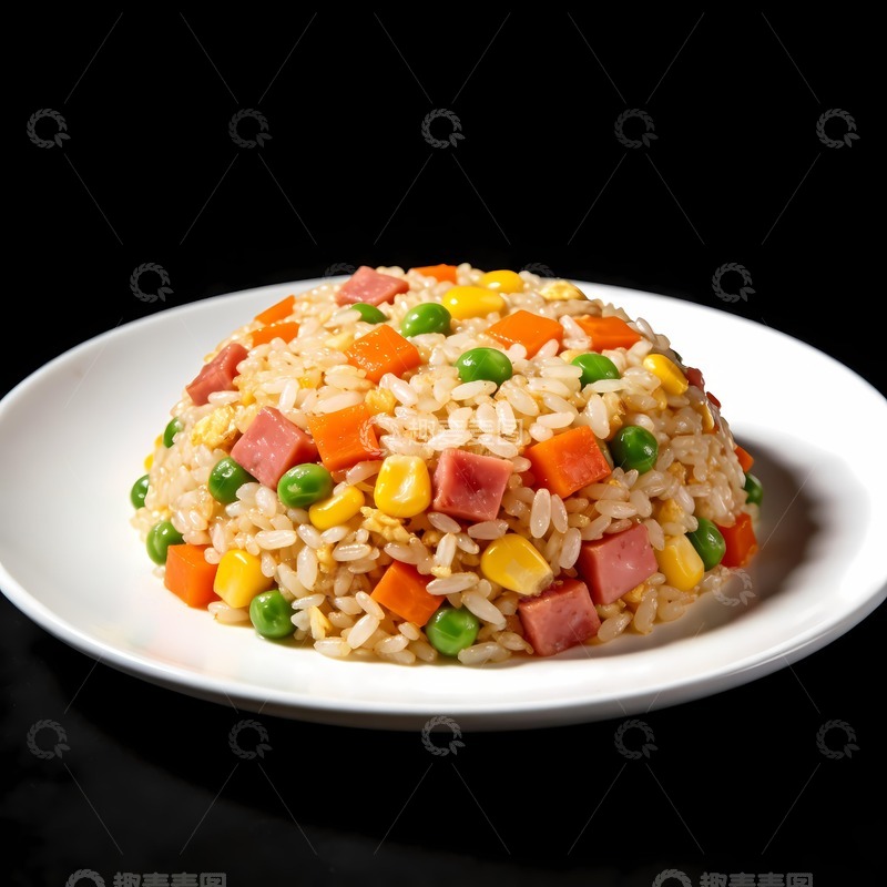 高清大图下载【趣麦麦图】一盘美味的扬州炒饭