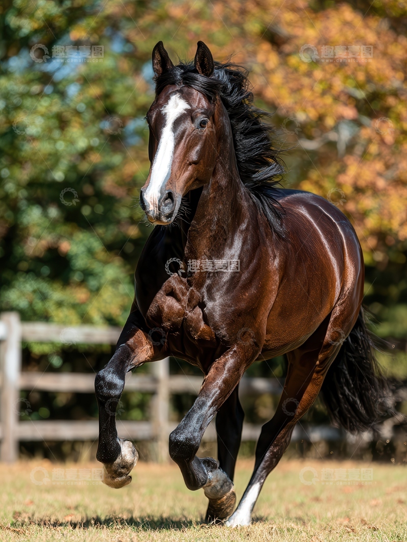 高清大图下载【趣麦麦图】荷兰温血马  星驰  跃动  