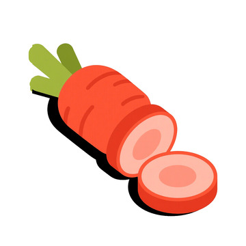 切开的蔬果萝卜免抠元素