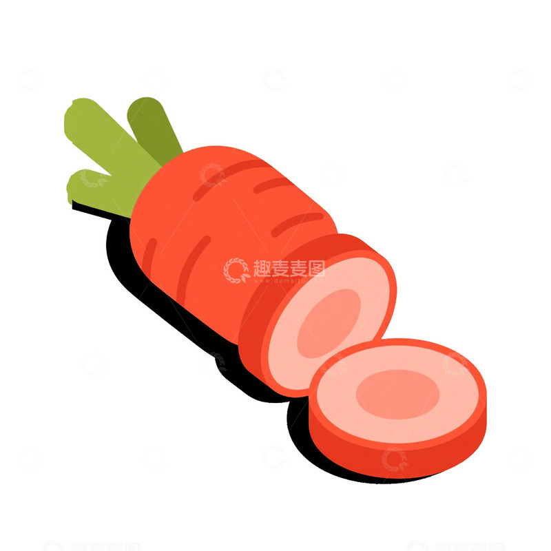 高清大图下载【趣麦麦图】切开的蔬果萝卜免抠元素