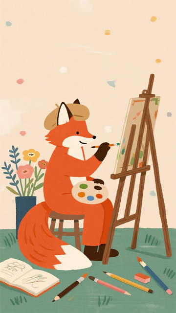 森林画家的户外创作