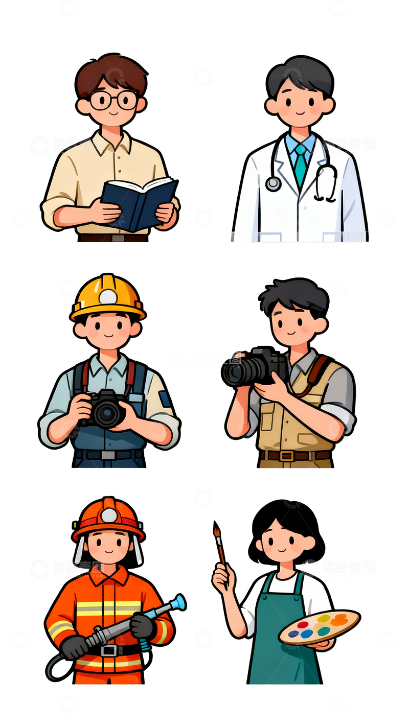 源文件下载【趣麦麦图】卡通职业群像3