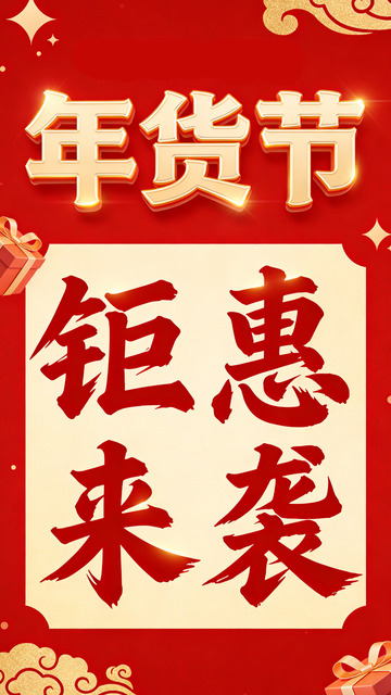 年货节钜惠来袭喜庆海报