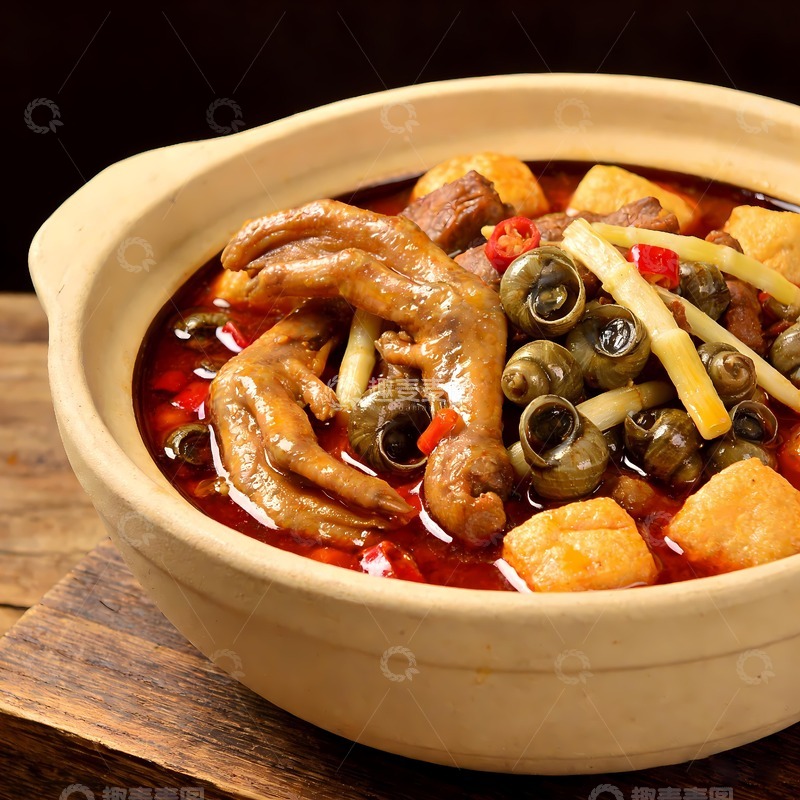 高清大图下载【趣麦麦图】螺蛳鸭脚煲图片