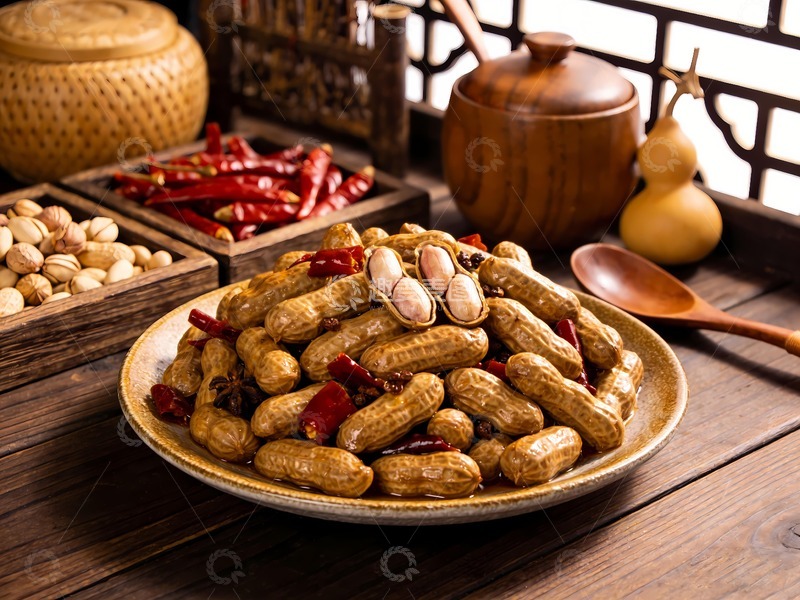 高清大图下载【趣麦麦图】香辣花生卤花生煮花生 